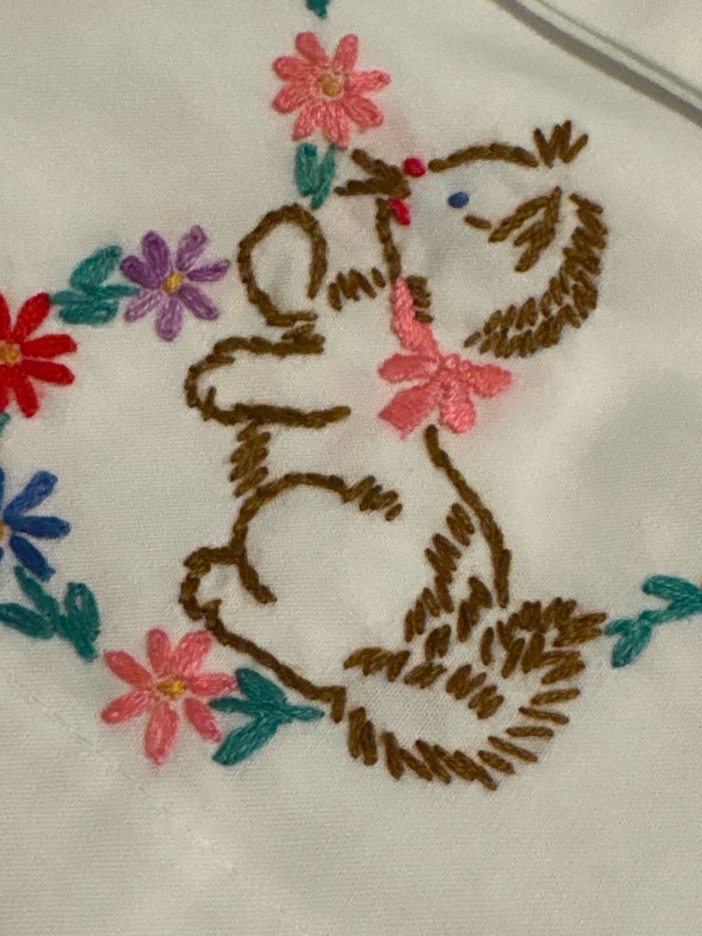 Vintage Pair Hand Embroidered White Pillowcases Orange Flower
Vine 3 Kittens - Picture 4 of 14